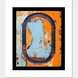 Rusty Letter "O" Monogram O initial Posters and Art